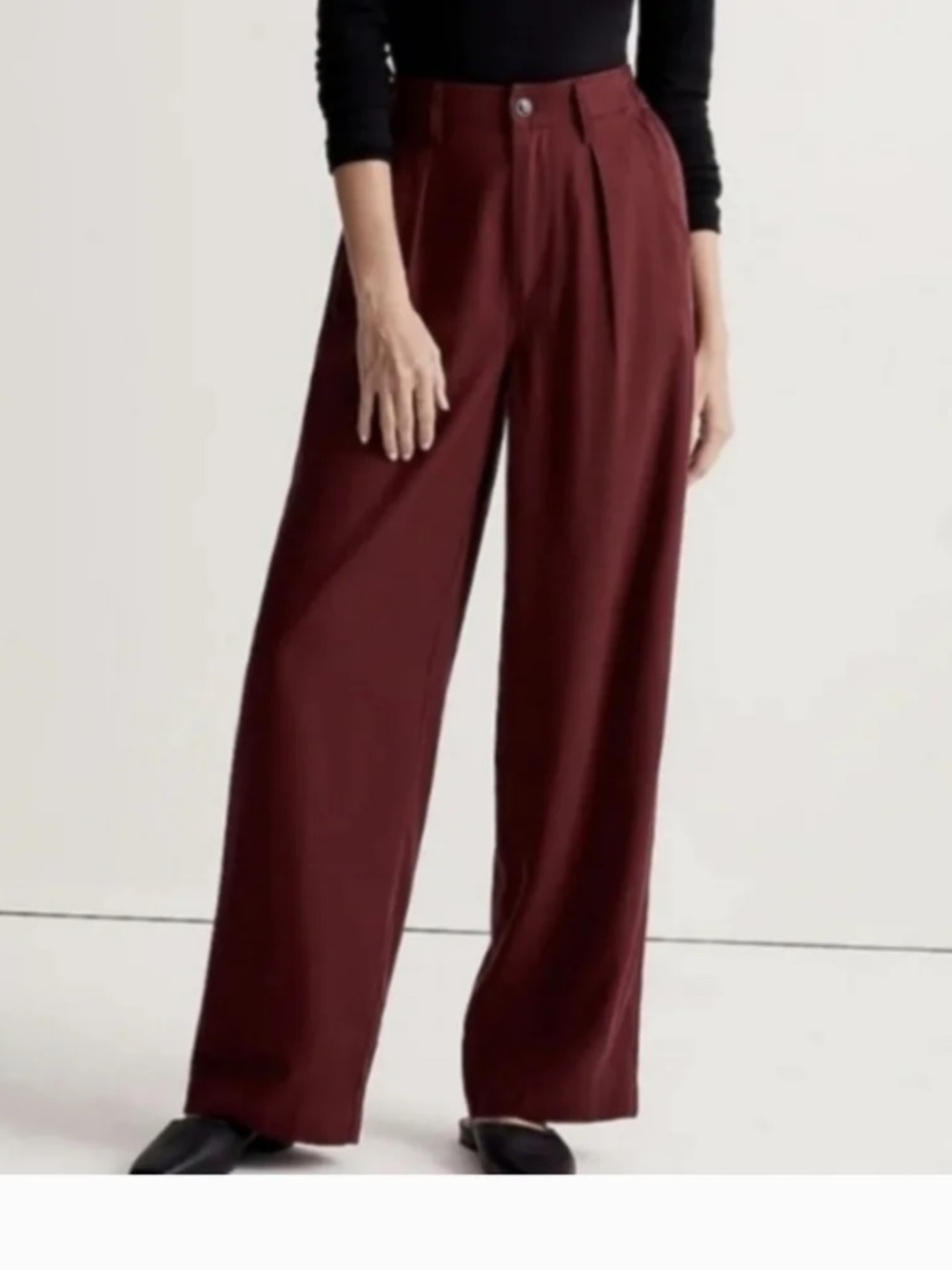 Madewell Wine/burgundy straight wide-leg trousers